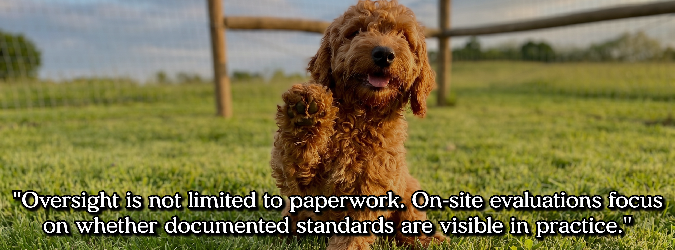 Oversight is not limited to paperwork. On-site evaluations focus on whether documented standards are visible in practice.