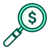 Transparent pricing icon showing taxes and fees included
