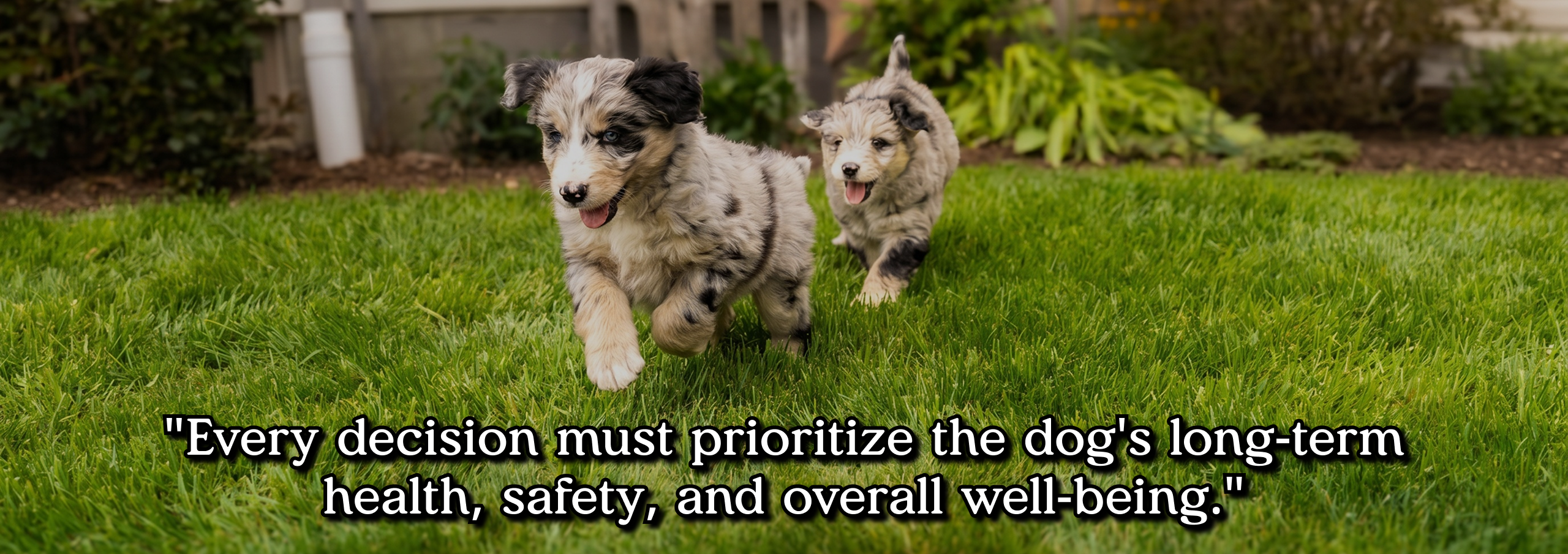 Every decision must prioritize the dog