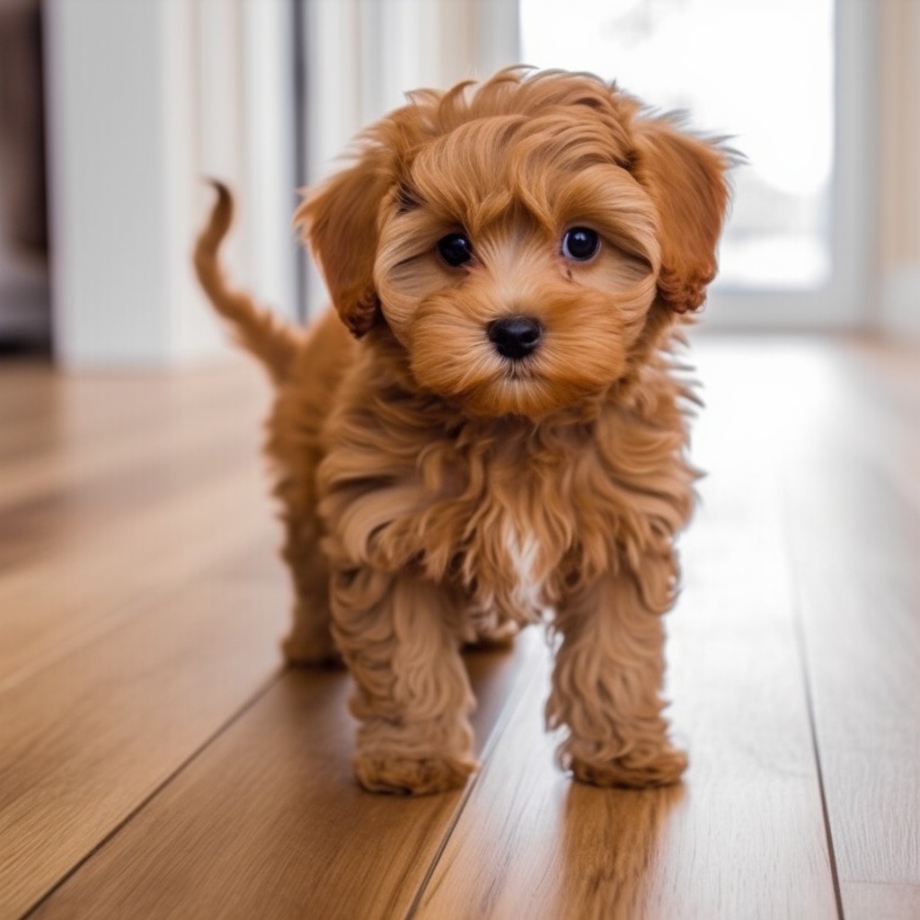 Close-up of a Cavapoo's expressive eyes reflecting its curious and friendly disposition