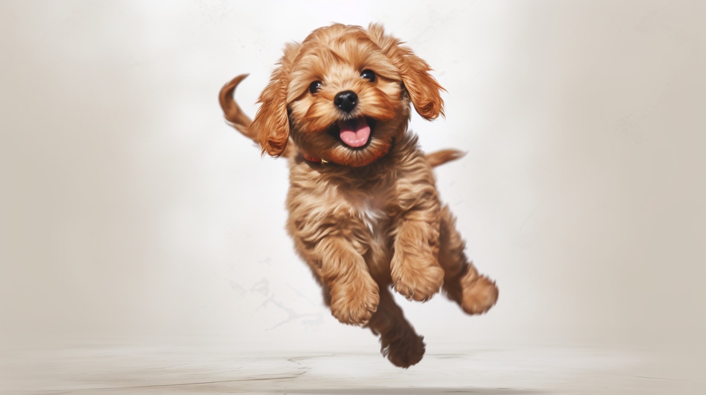 alert Cavapoo puppy barking indicating a need for attention or expressing anxiety