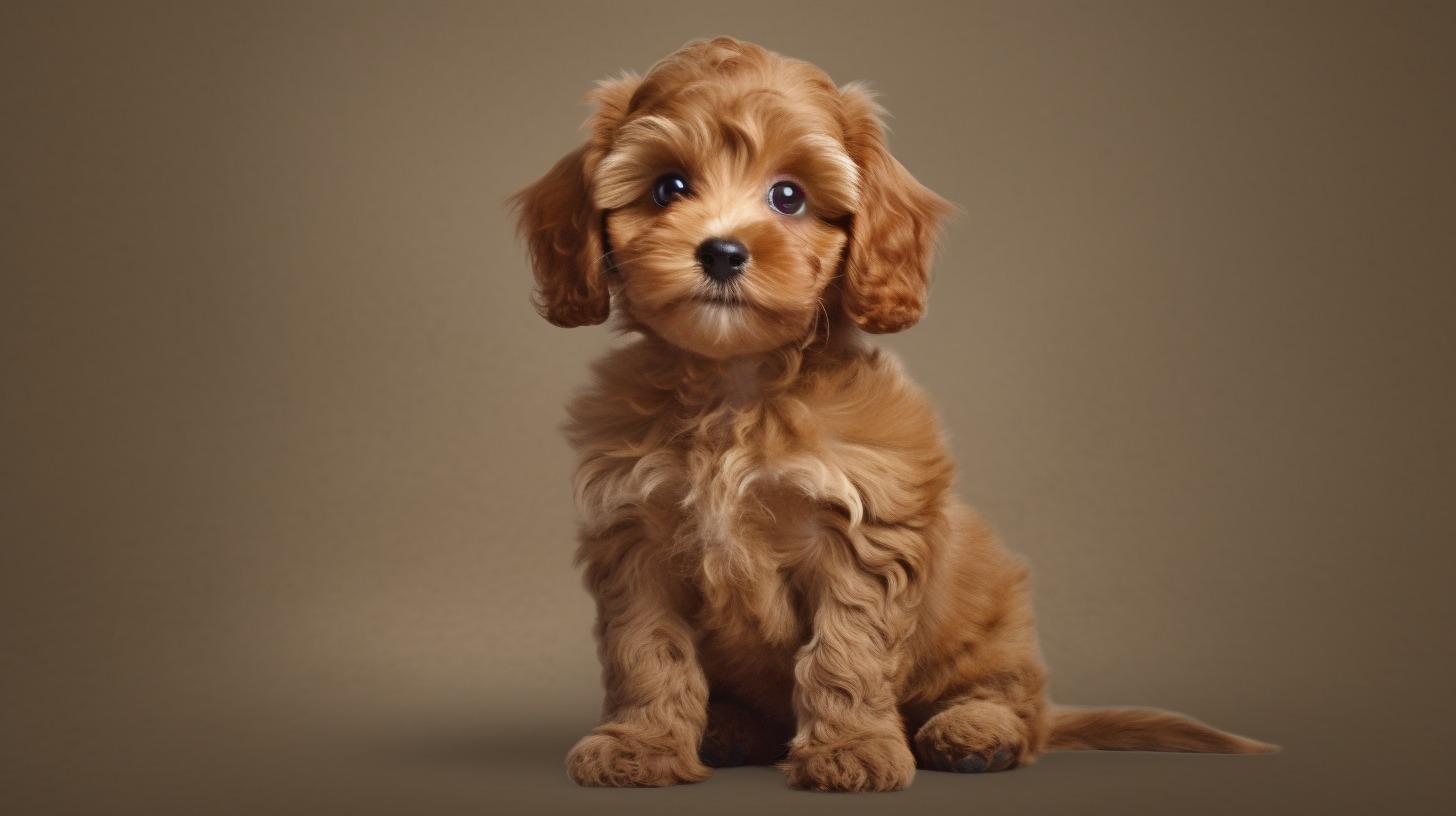 brown curly Cvapoo puppy