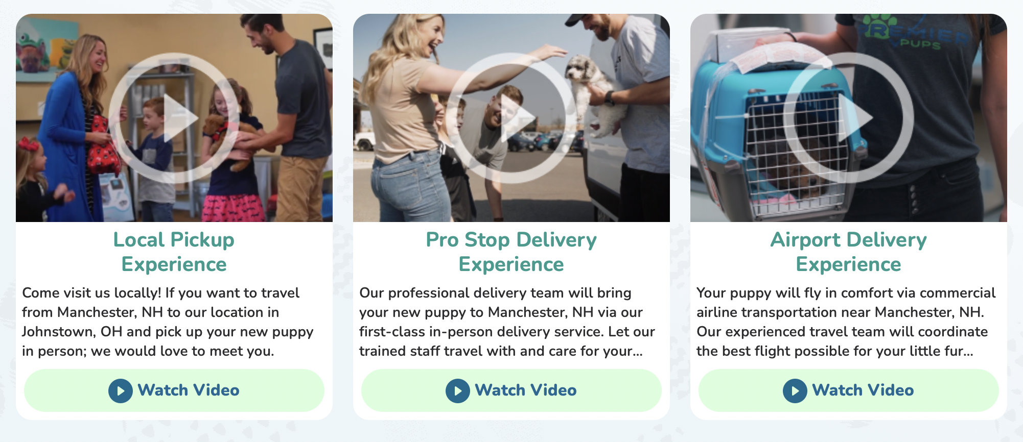 premier pups local pickup and delivery options