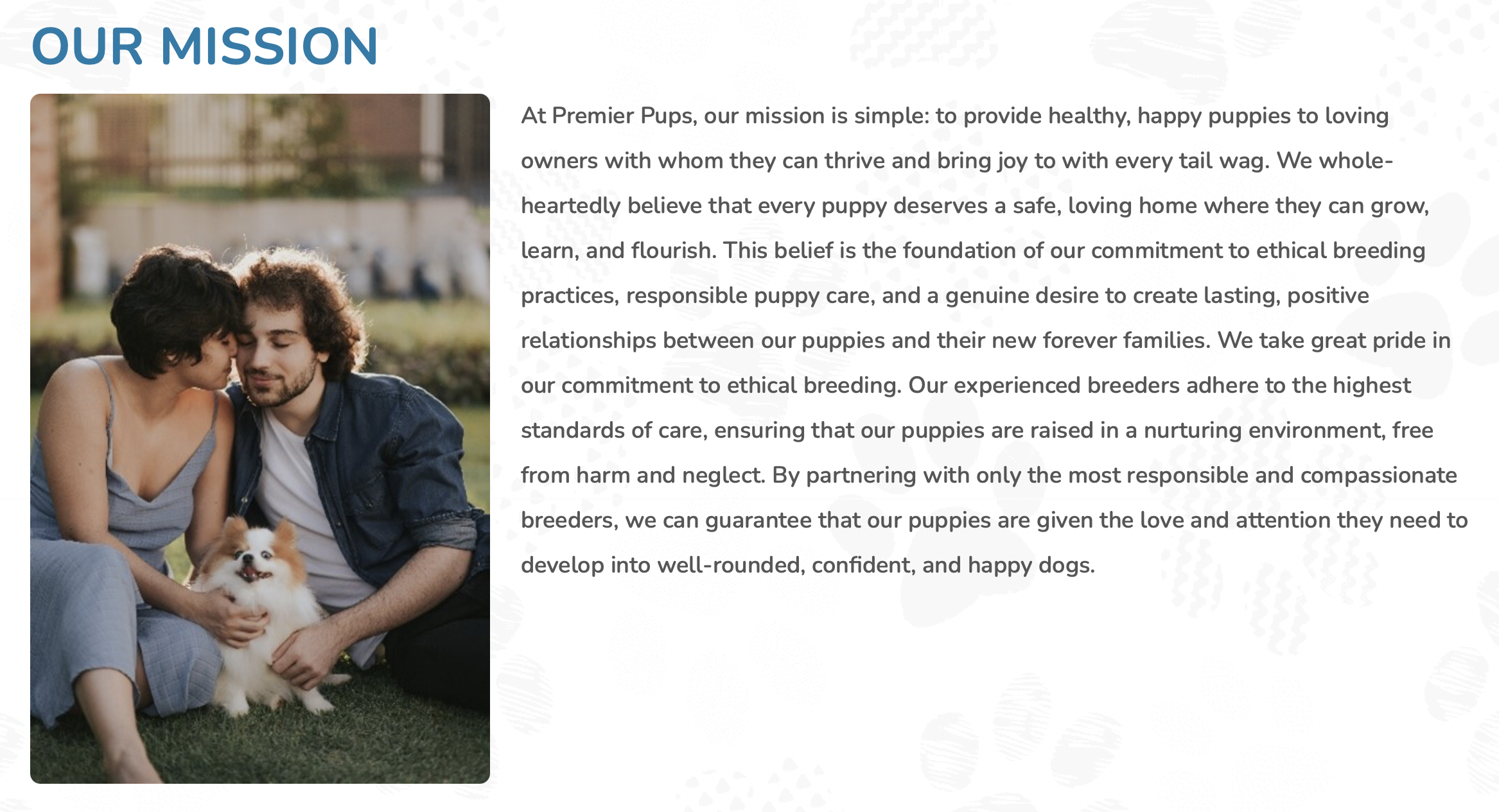 premier pups mission