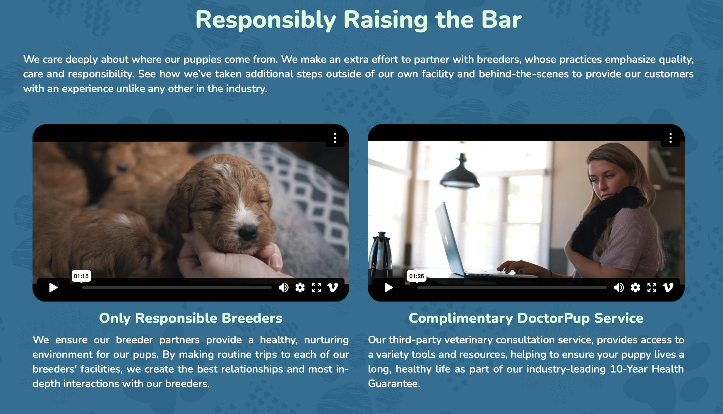 premier pups is not a puppy broker. premier pups responsibly raising the bar
