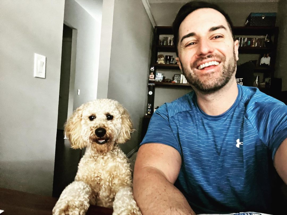 Happy Mini Goldendoodle Pup