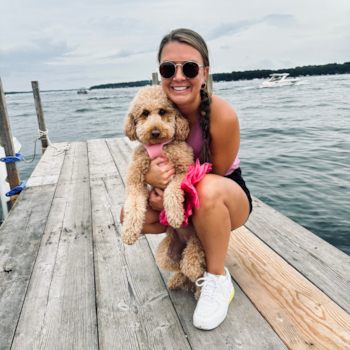 Happy Mini Goldendoodle Pup in